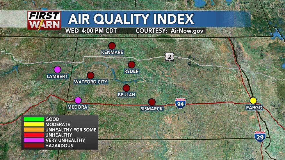 Air quality index map