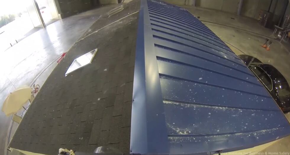Hail testing for different roof materials