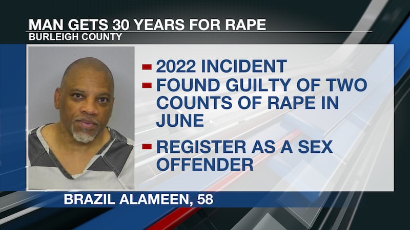 Brazil Alameen sentenced to 30 years in prison for rape.