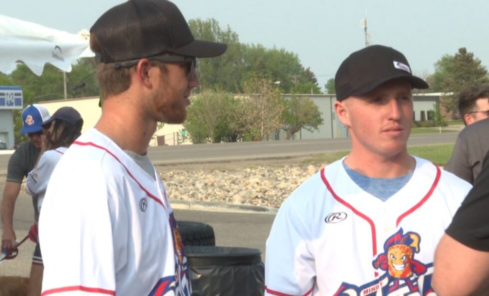 Players and coaches with the Minot Hot Tots met with fans Thursday ahead of next week's...