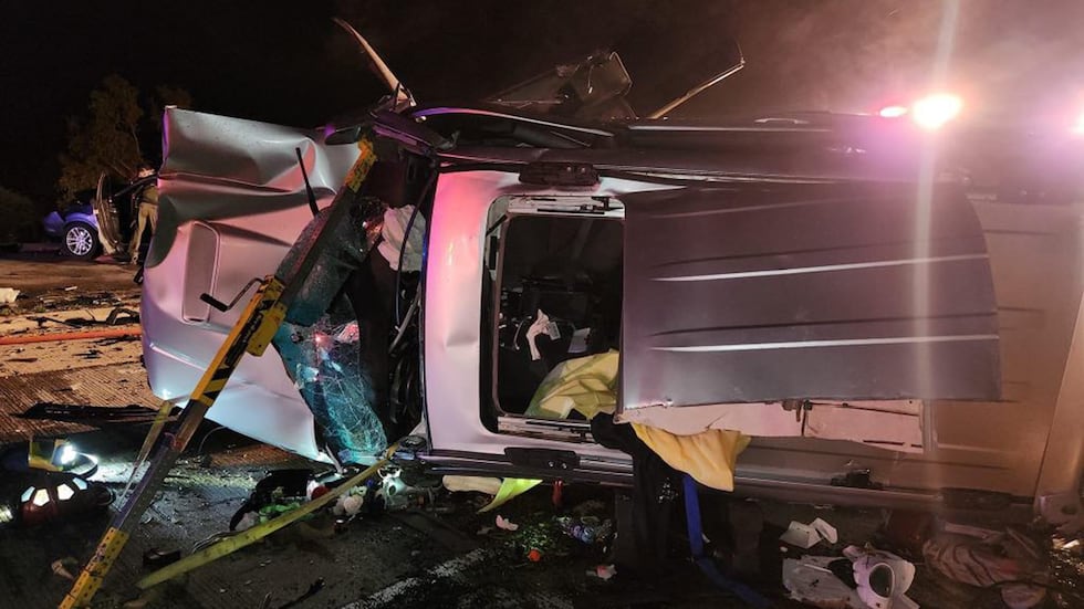 The people in one of the vehicles had to be extracted on Saturday.