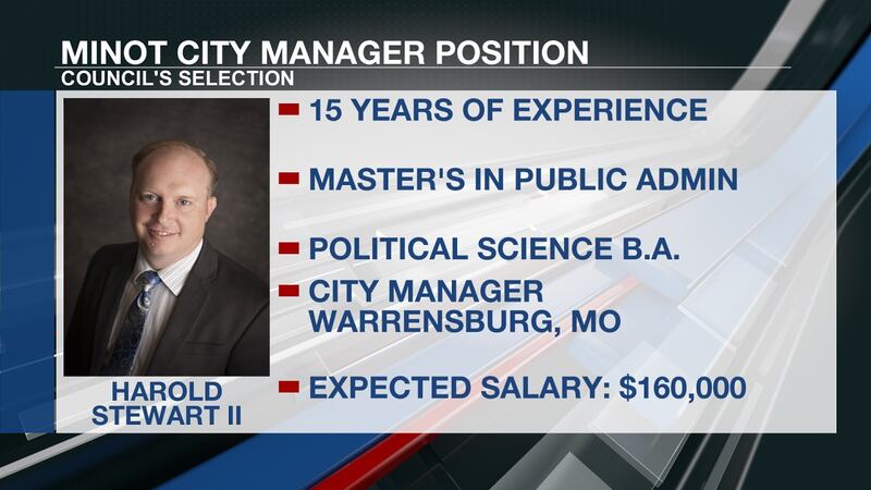 Harold Stewart II, who will be offered the Minot City Manager position, most recently worked...
