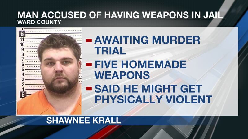 Man accused of murder charged for having weapons in jail