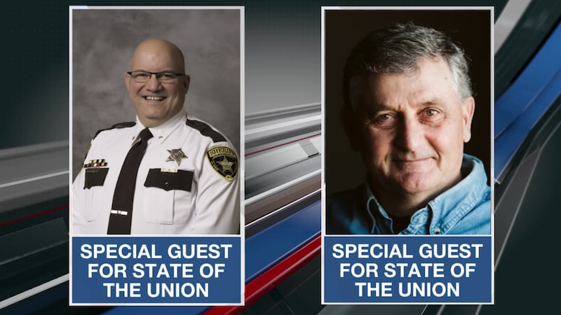Burleigh County Sheriff Kelly Leben (left), Belfield farmer and North Dakota State Senator...