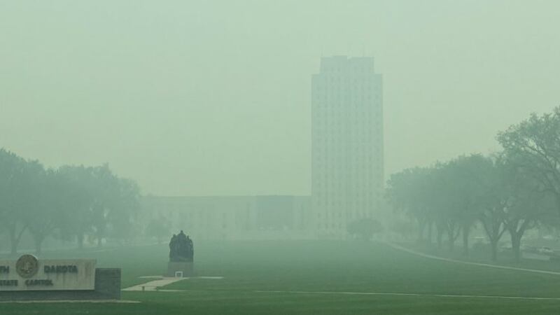Smoky scene around the ND State Capitol