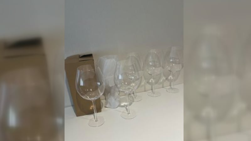 Wine glasses in Kollie's packages