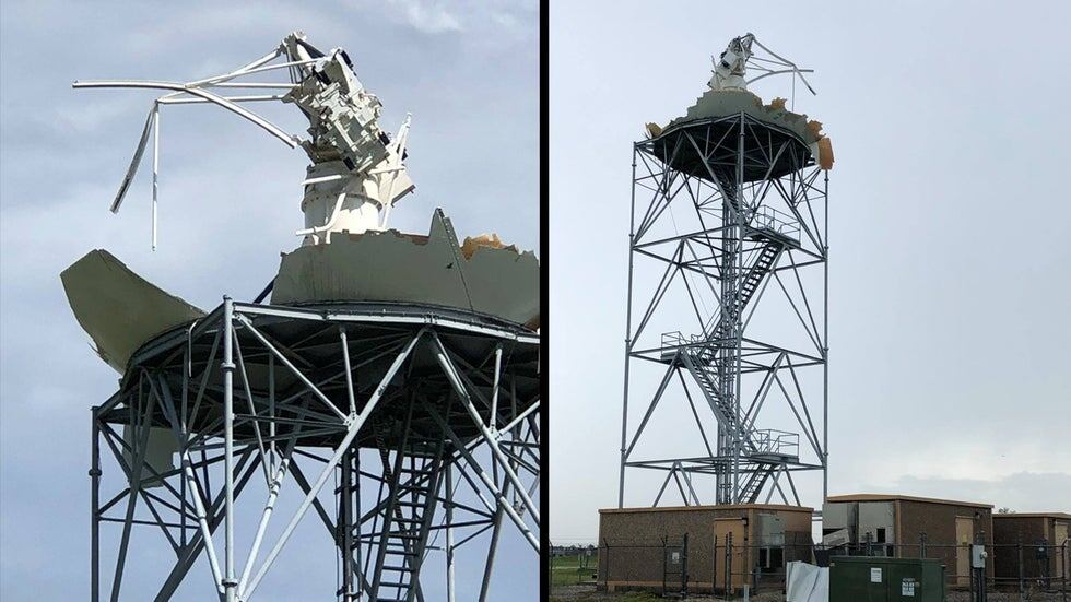 NWS Lake Charles weather radar damage after Hurricane Laura in 2020