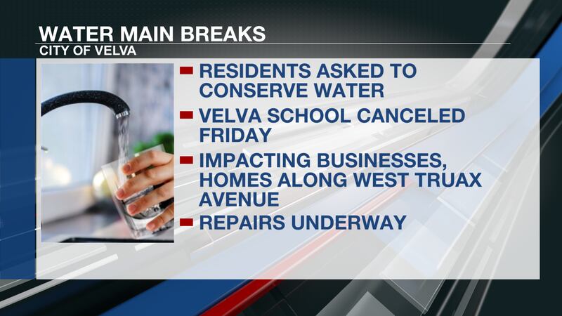 The breaks did not impact the entire city of roughly 1,100 people, though the city has asked...