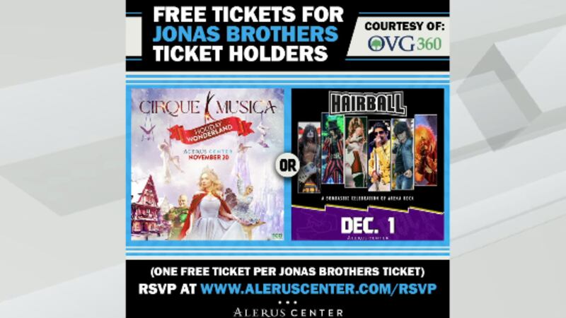 Free shows for Jonas Brothers ticketholders