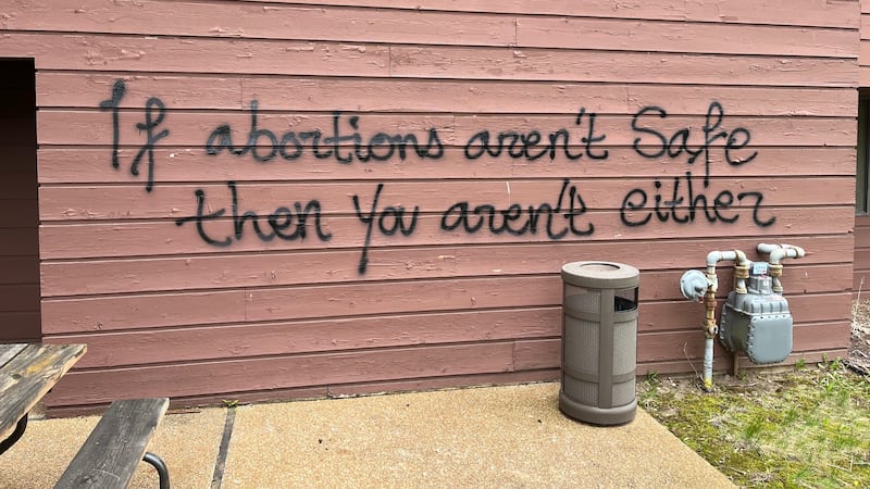 Graffiti was found at the scene of a fire at the Wisconsin Family Action office in Madison....