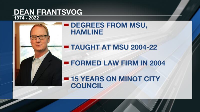 Dean Frantsvog, a well-known educator, lawyer, and civic leader in the Minot community, died...