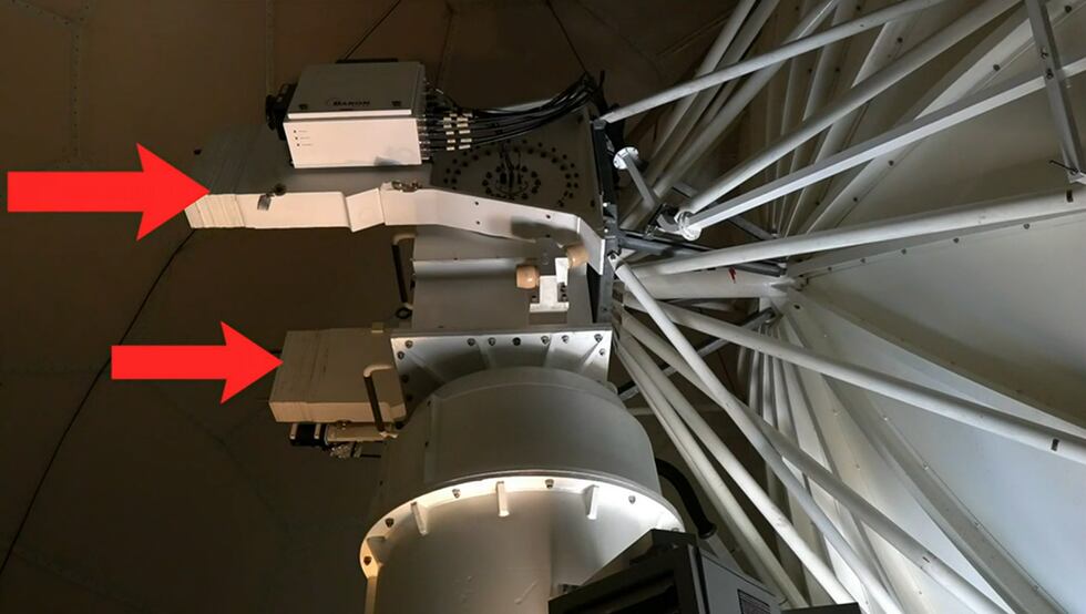 Elevation motors within the radar that control the tilt of the radar dish